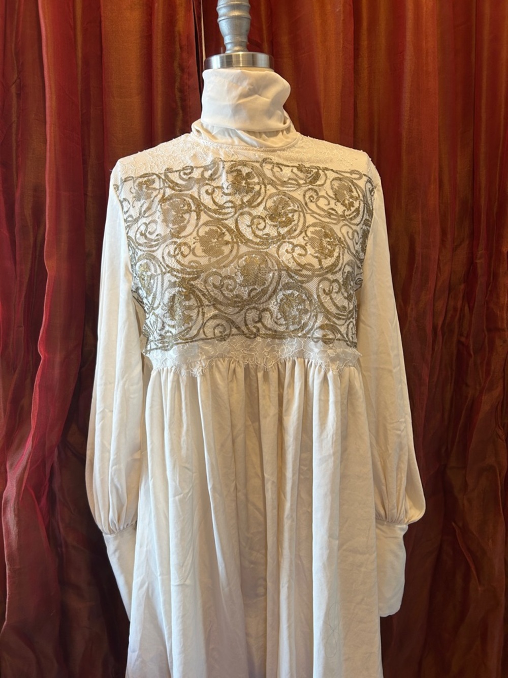 PHILOSOPHY di lorenzo serafini High Neck Cream mini Dress